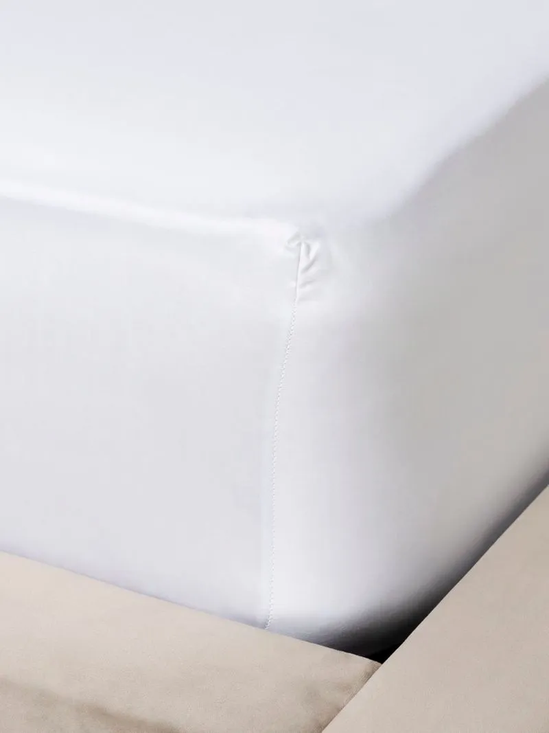 Grace Most Lustrous Gold Seal Certified Egyptian Cotton 400 Thread Count Fitted Sheet White