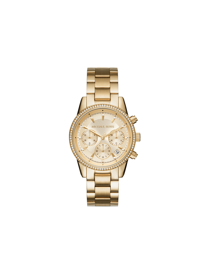 Michael Kors Ladies Ritz Gold Tone Bracelet Watch