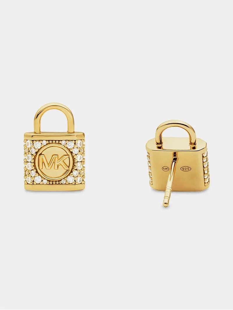 Michael Kors Kors MK Collection Gold Plated Sterling Silver Cubic Zirconia Stud Earrings