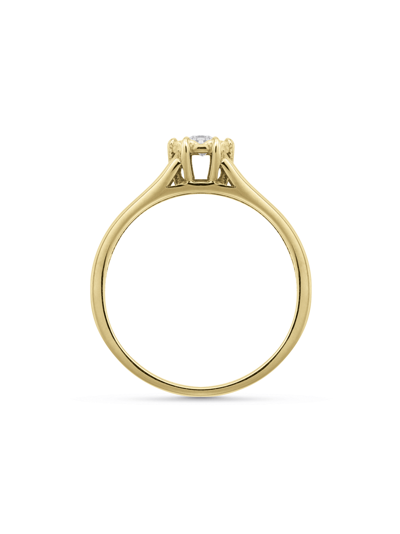 Yellow Gold & 0.09ct Diamond Solitaire Split Shank Ring