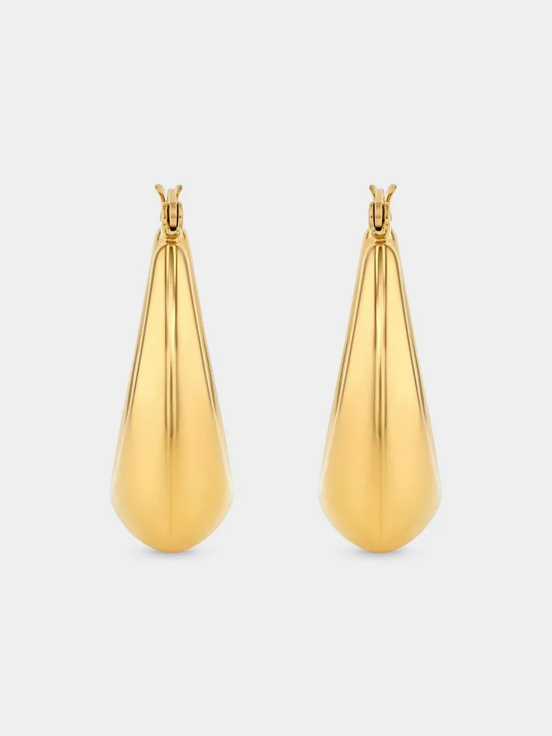 Tempo Jewellery Gold Plated Stainless Steel Bold Oval Hoop Earrings