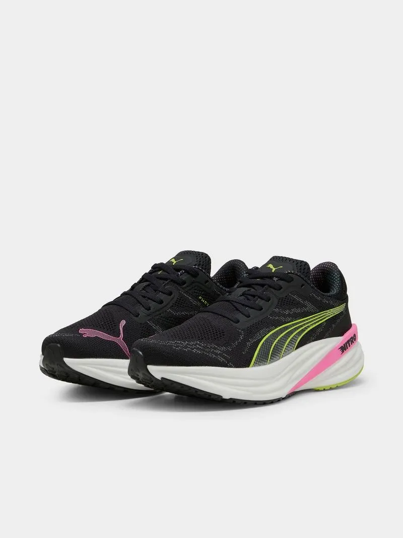 Womens Puma Magnify Nitro 2 Psychedelic Rush Black Running Shoes