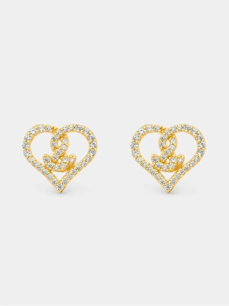 Gold-tone Sterling Silver Love Generation x Gert Johan Coetzee Love Knot Stud Earrings