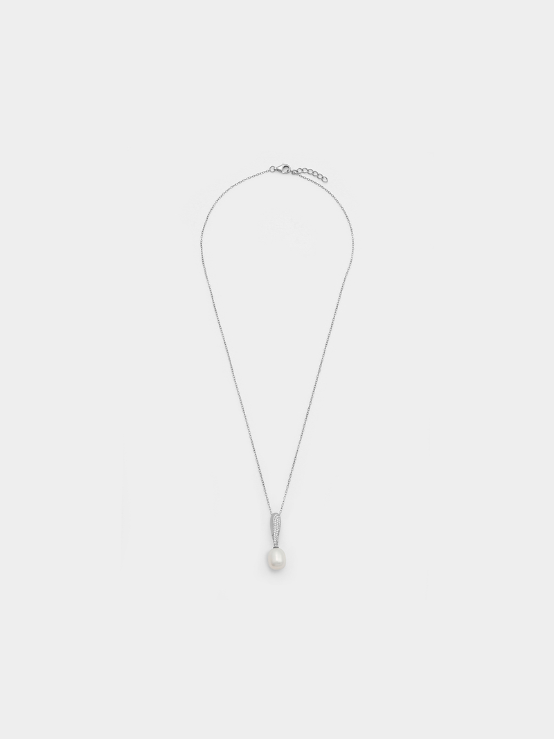 Sterling Silver Freshwater Pearl Women’s Fluid Pendant