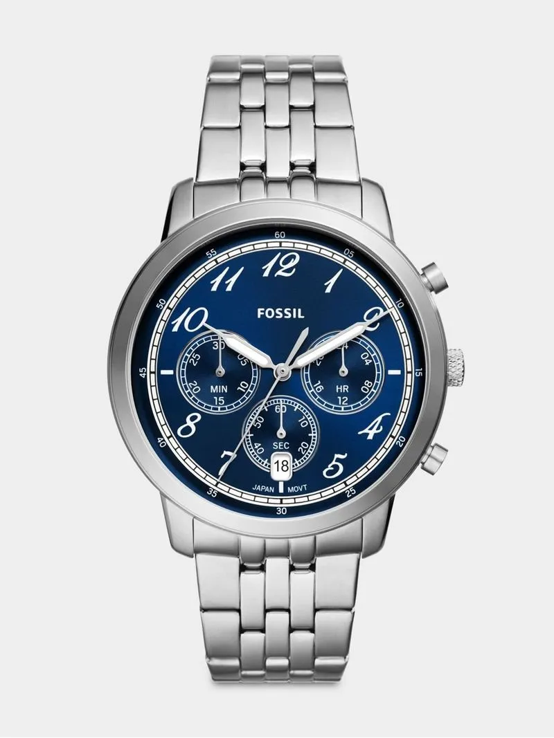 Fossil Neutra Navy Dial Stainless Steel Chronograph Bracelet Watch