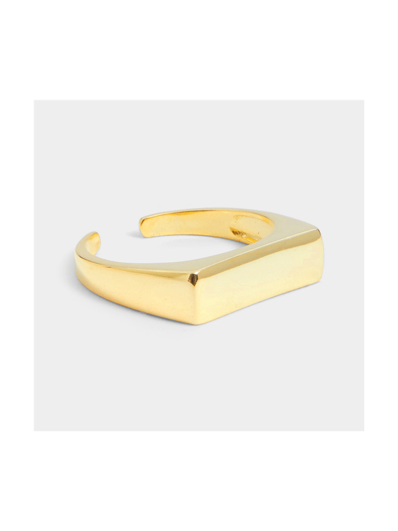 Sterling Silver Gold Plated Open Ended Signet Ring