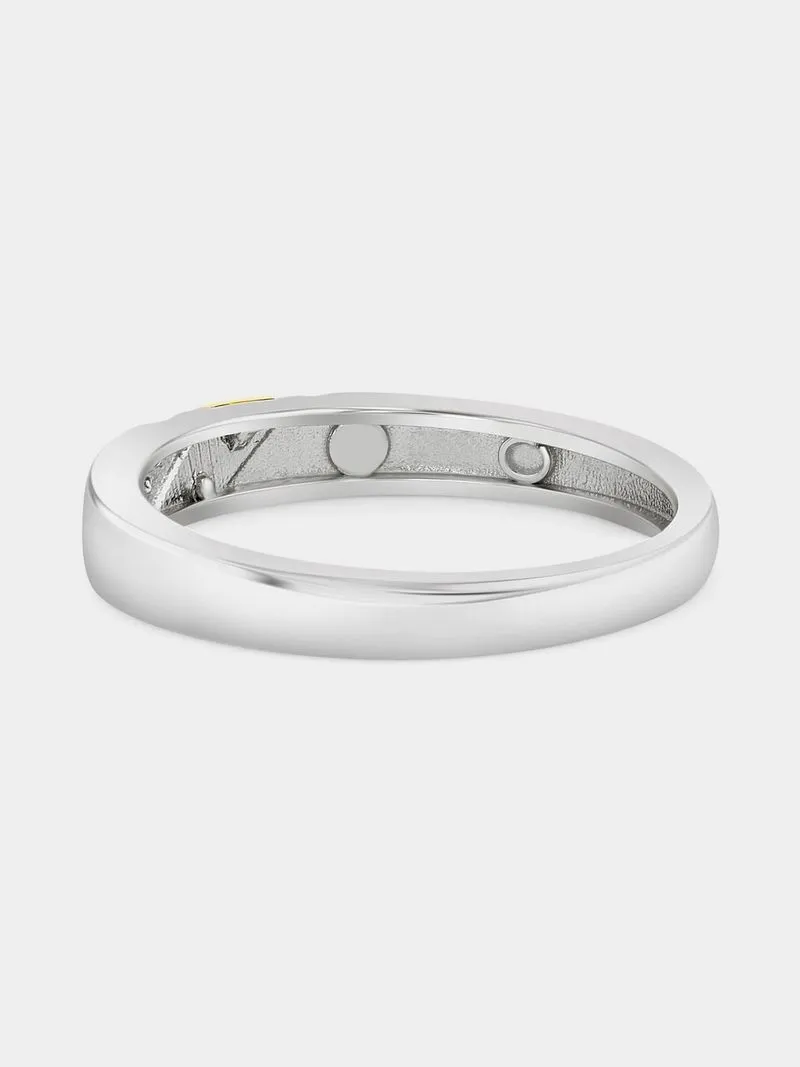 Yellow Gold & Sterling Silver Earth Grown Diamond Wedding Band