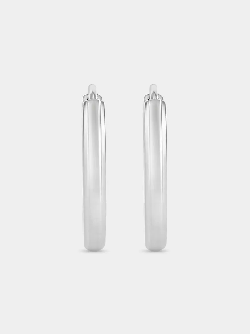 Tempo Jewellery Stainless Steel Paperclip Oval Hoop Earrings