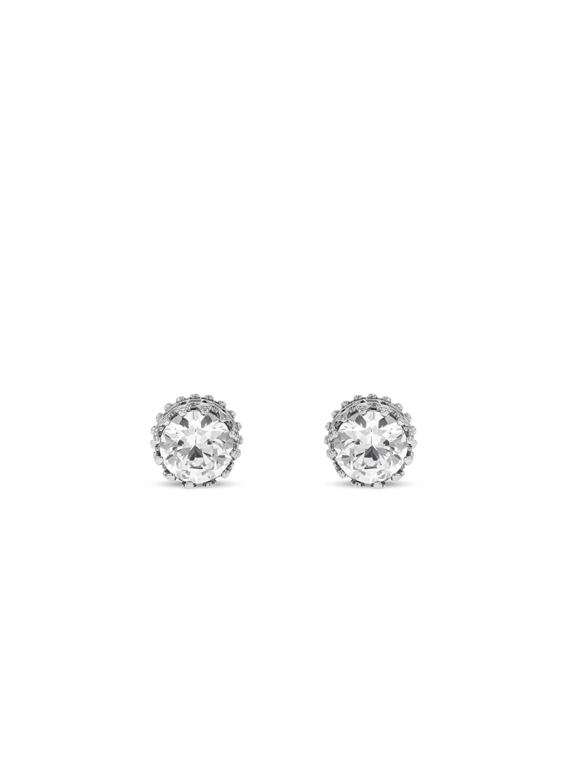 Cheté Sterling Silver & Cubic Zirconia Crown Stud Earrings