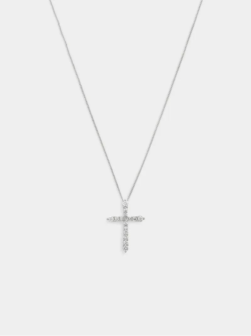 White Gold 0.5ct Lab Grown Diamond Women’s Cross Pendant