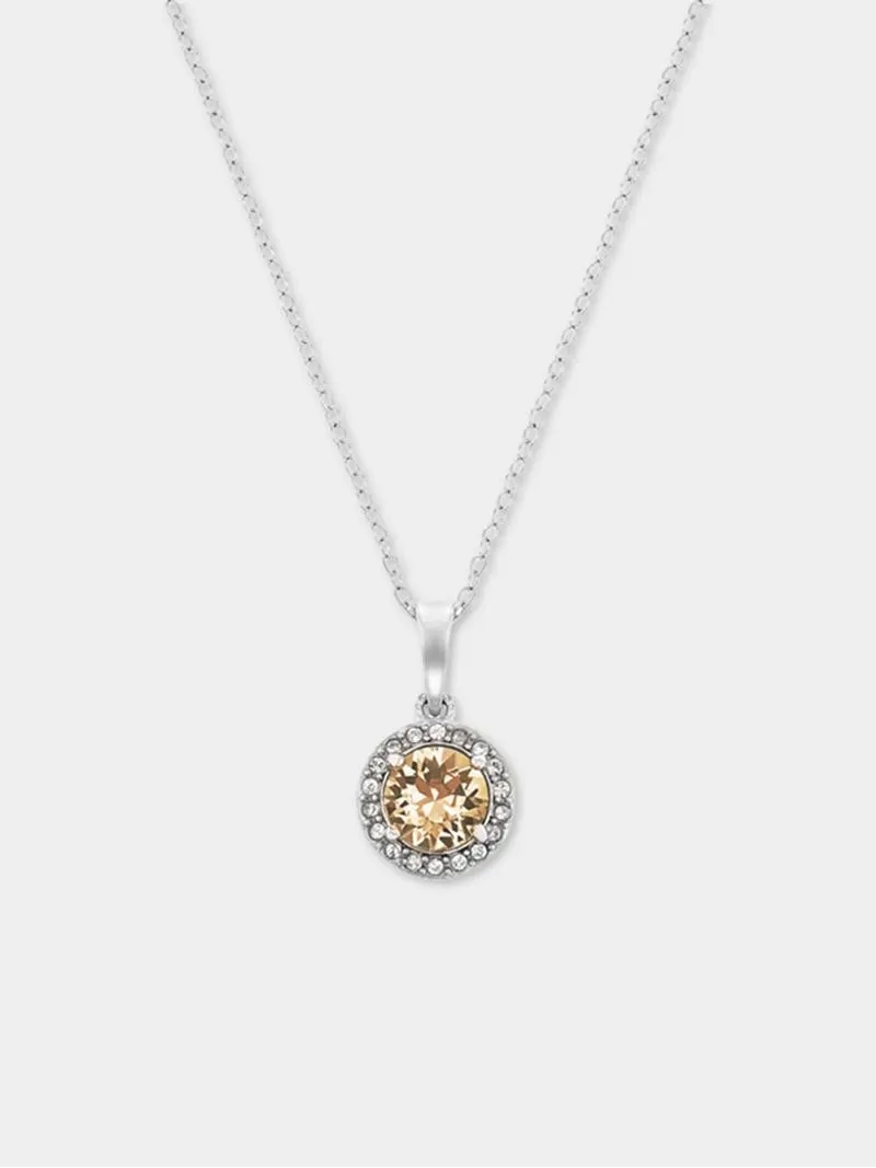 Sterling Silver Crystal Women's November Birthstone Pendant Necklace