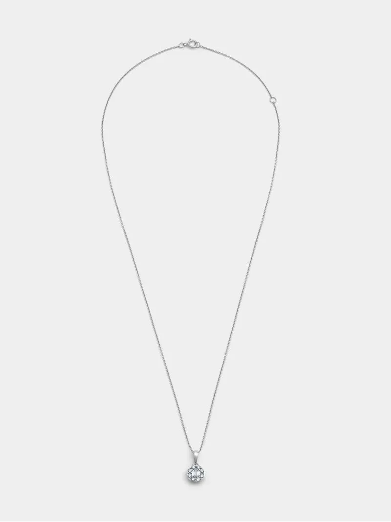 White Gold 0.25ct Diamond Women’s Round Halo Pendant