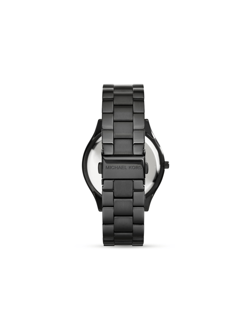 Michael Kors Ladies Slim Runway Black Toned Bracelet Watch