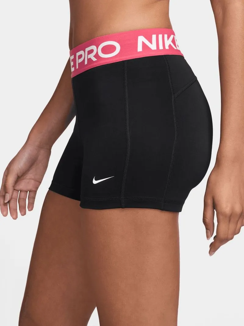 Womens Nike Pro Leak Protection: Period Mid-Rise Black/Pink Biker Shorts