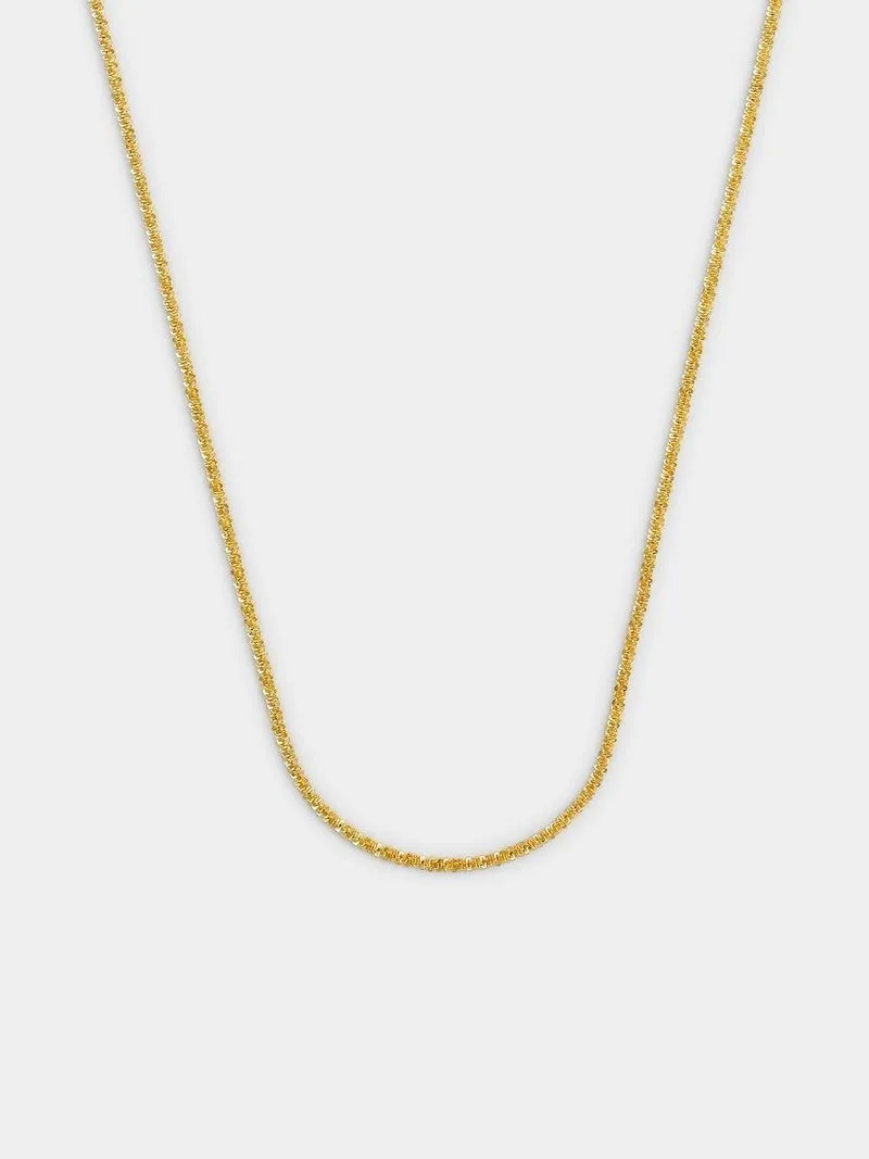 Yellow Gold & Sterling Silver Sparkle Rope Chain