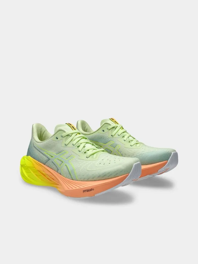 Mens Asics Novablast 4 Paris Cool Matcha/Safety Yellow Running Shoes