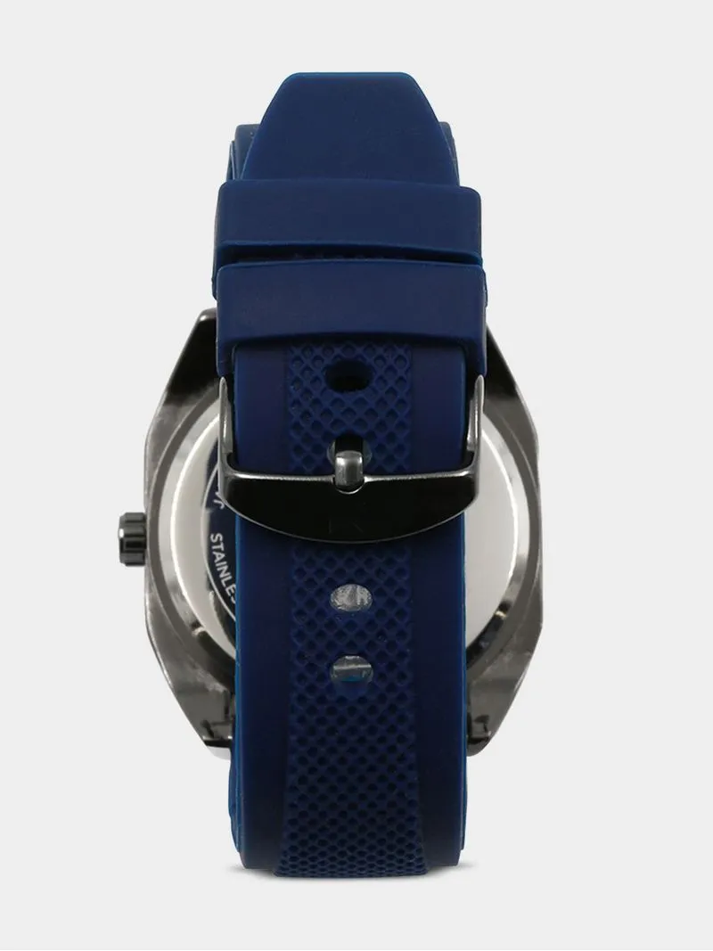 Men's Markham Tank Silicone Chronograph Navy Watch