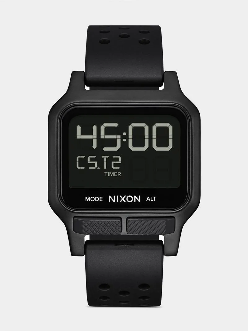Nixon Men's Heat All Black Plated Digital Silicone Watch