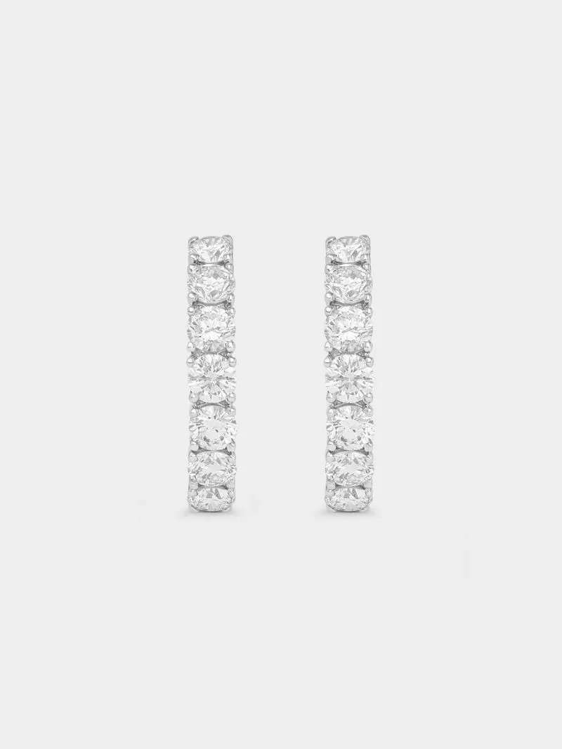 White Gold 1ct Lab Grown Diamond Hoop Earrings