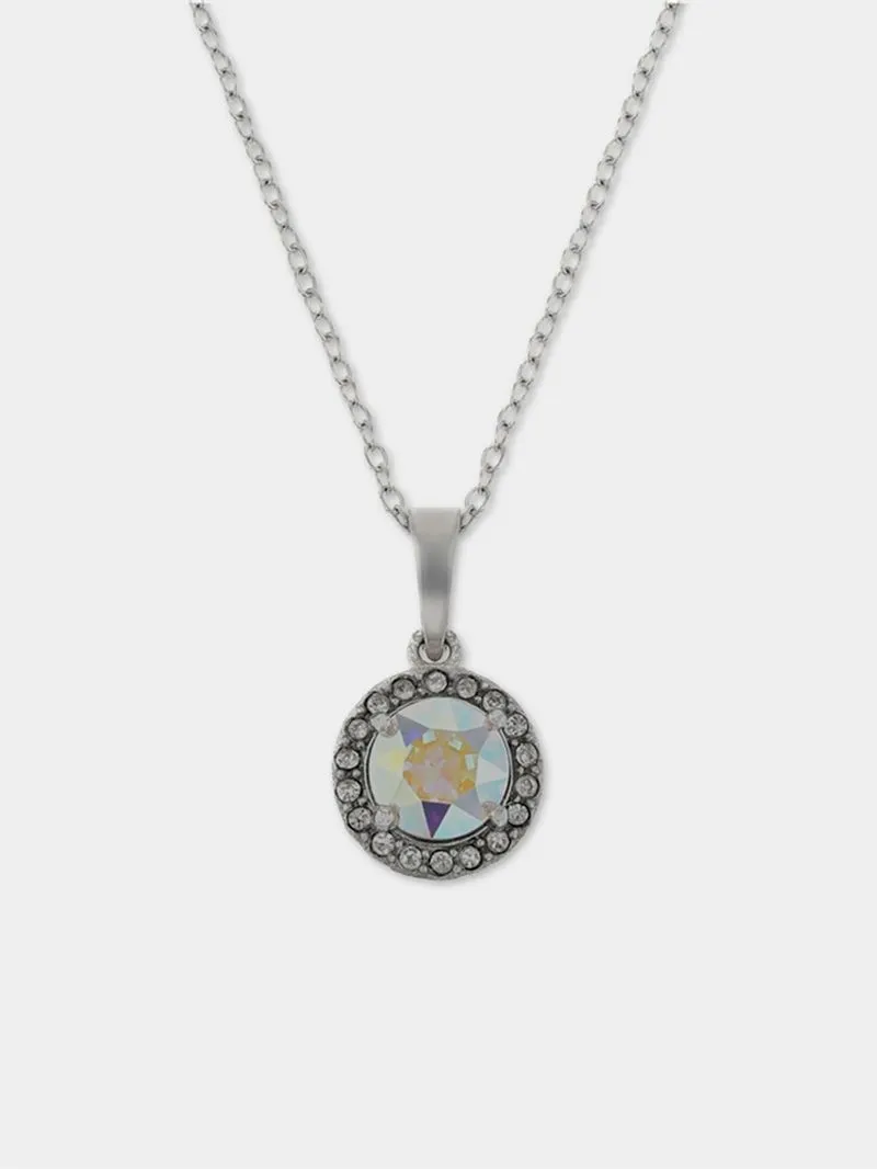 Sterling Silver Crystal Women's October Birthstone Pendant Necklace