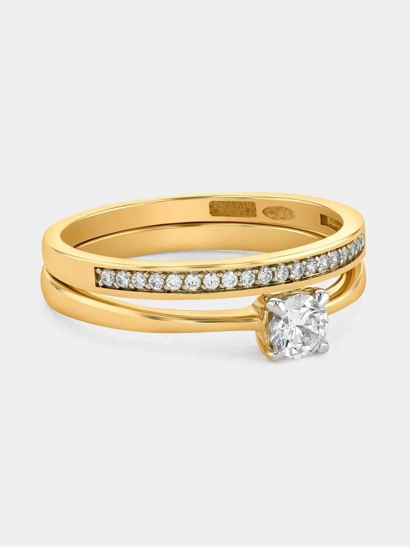 Yellow Gold 0.3ct Lab Grown Diamond Channel Twinset Ring