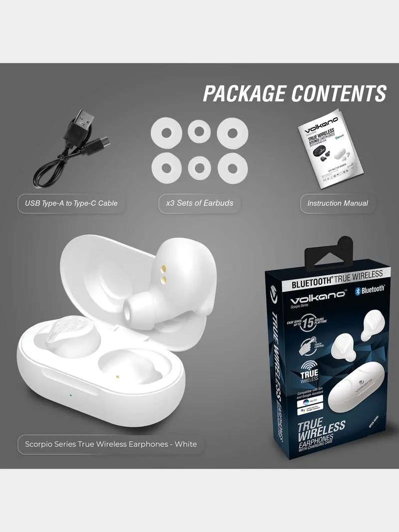 Volkano Scorpio Series- TWS Earbuds & Charging Case