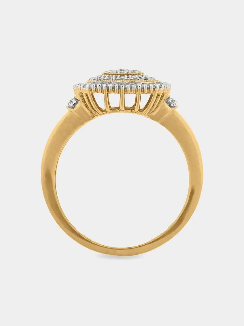 9ct Yellow Gold 0.45ct Diamond Emerald Baguette Ring