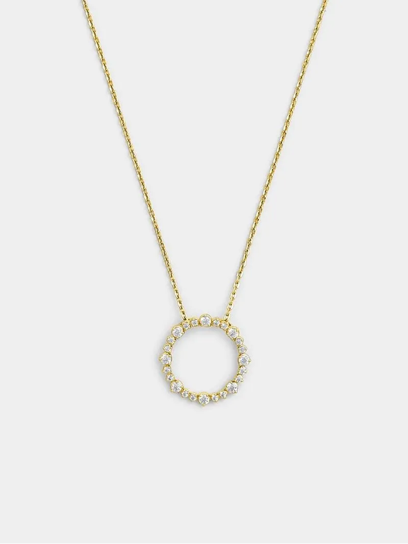 Yellow Gold 0.25ct Diamond Circle Pendant