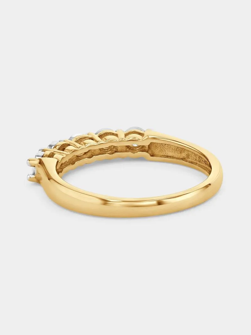 Yellow Gold 0.065ct Diamond Illusion Eternity Ring