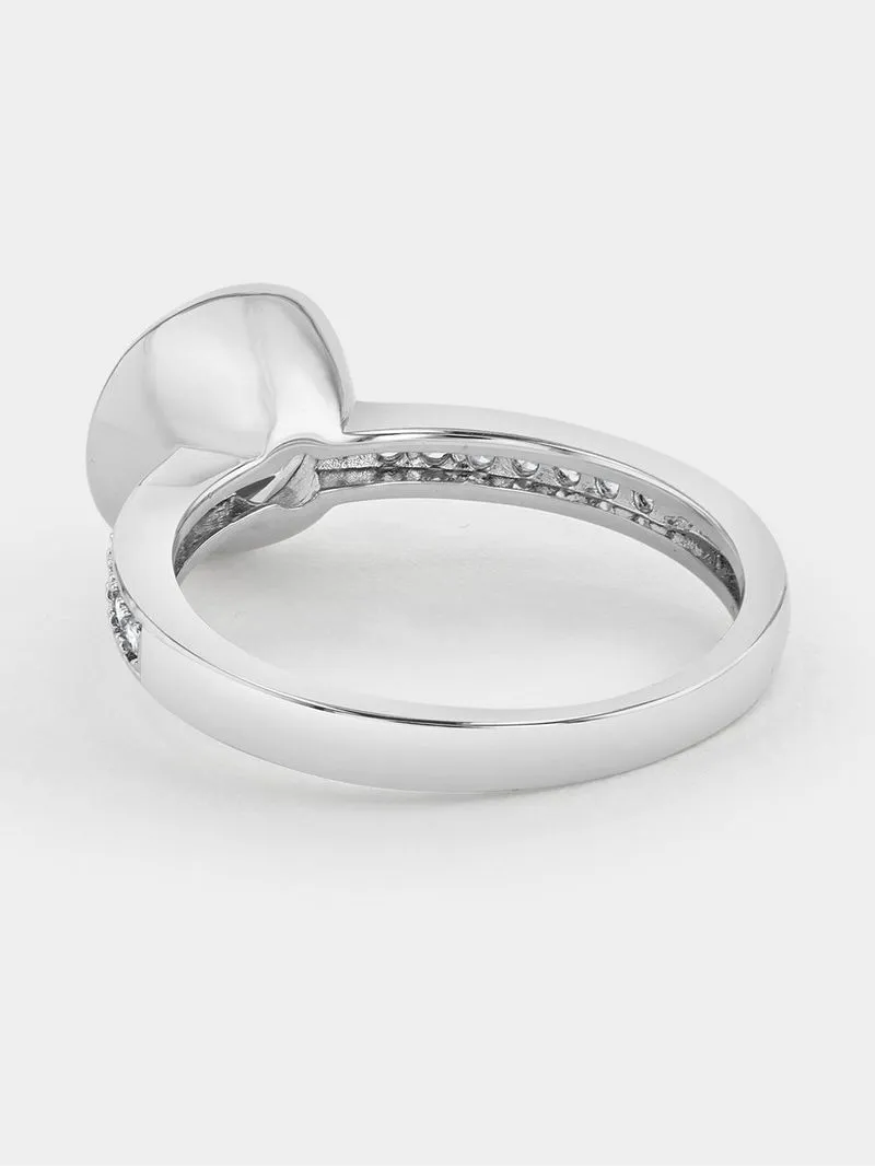 Cheté Sterling Silver Cubic Zirconia Women’s Round Bezel Ring