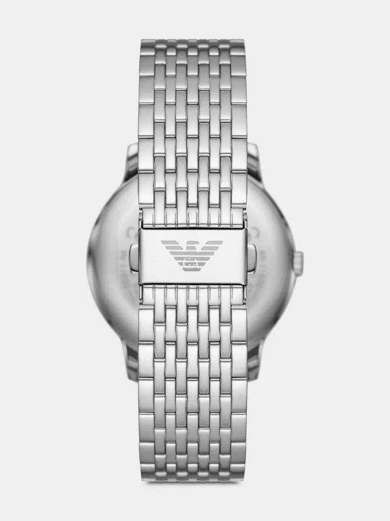 Emporio Armani Black Dial Stainless Steel Bracelet Watch