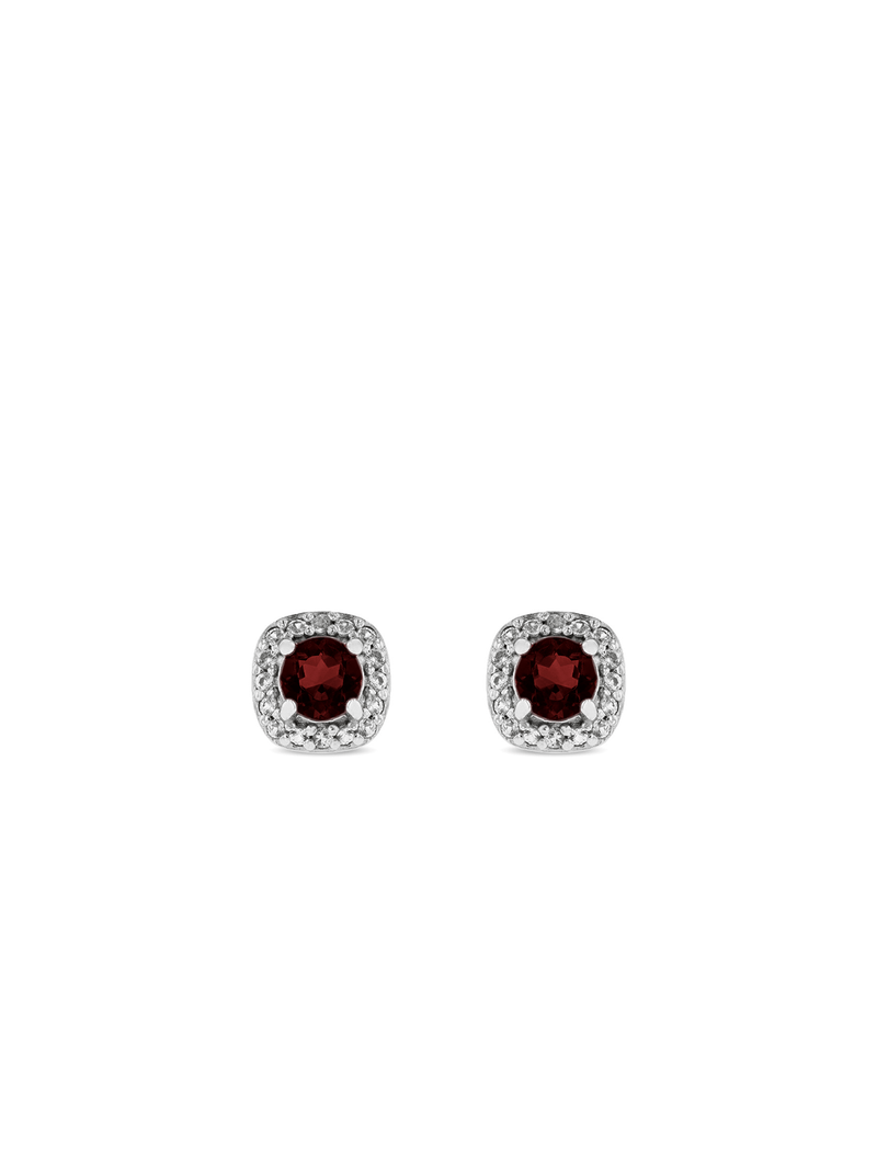 Sterling Silver Cubic Zirconia Women's January Birthstone Stud Earrings