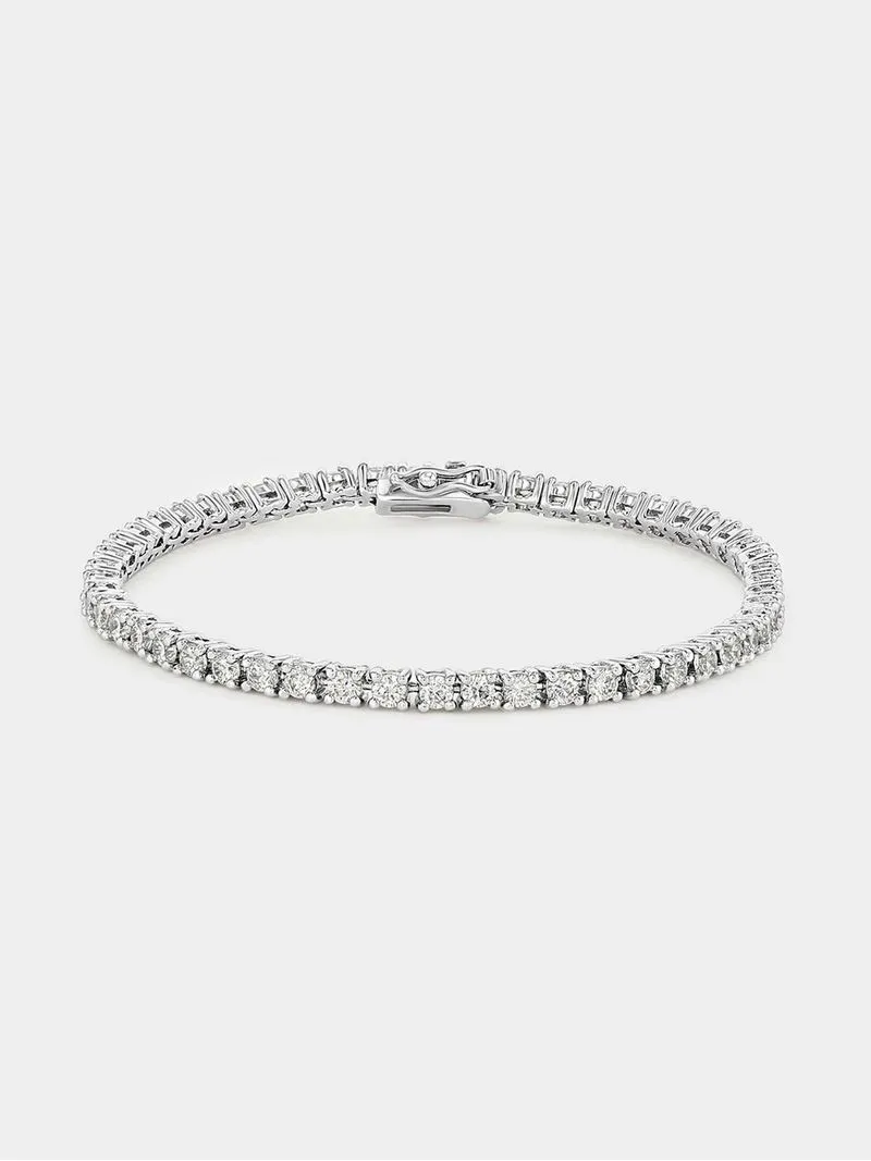 Sterling Silver Cubic Zirconia Women’s Classic Tennis Bracelet
