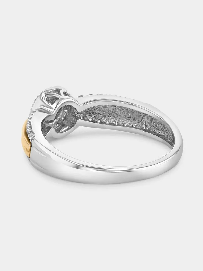Yellow Gold & Sterling Silver 0.26ct Lab Grown Diamond Round Halo Ring