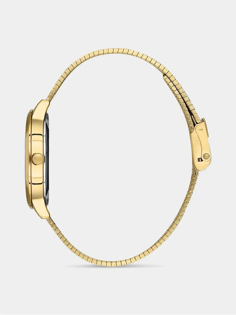 Daniel Klein Gold Plated White Dial Mesh Watch