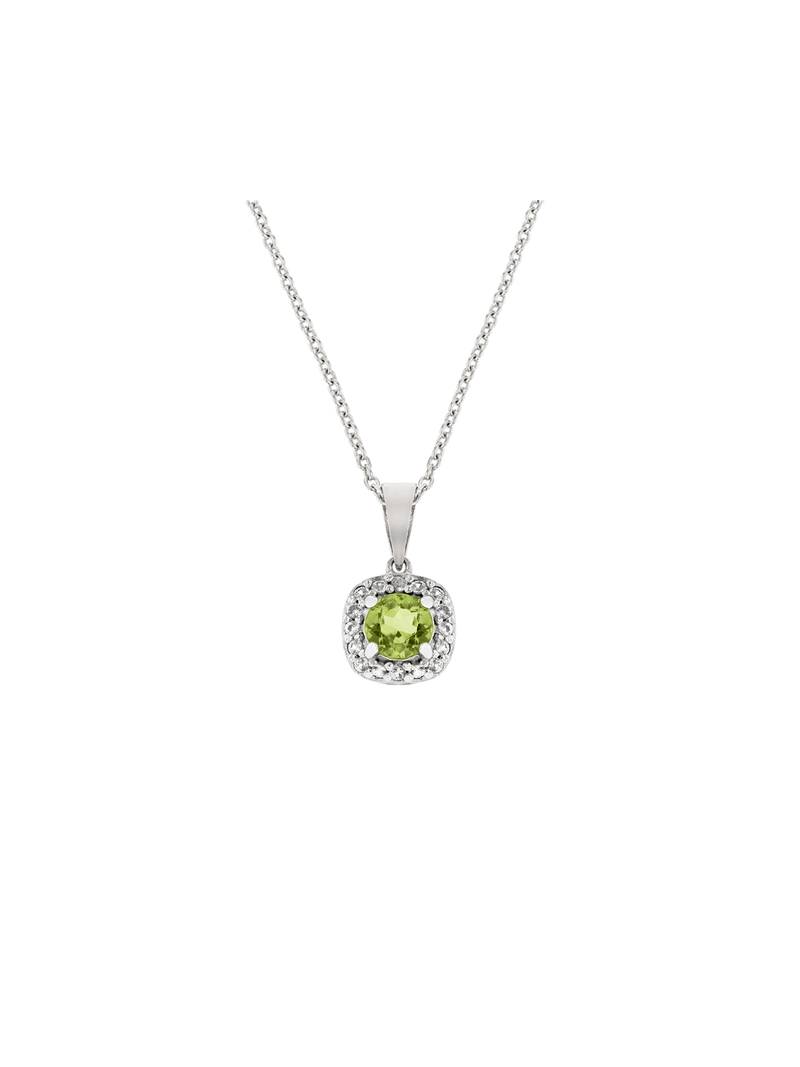 Sterling Silver Cubic Zirconia August Pendant Necklace
