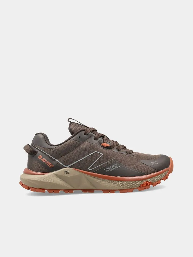 Mens Hi-Tec Geo Tempo Brown Trail Running Shoes