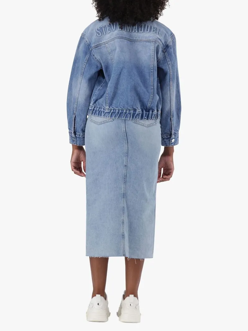 Women's Steve Madden Mid Wash Blue Kalley Denim Jacket