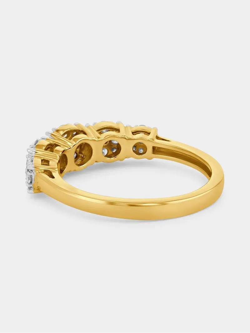 Yellow Gold 0.50ct Diamond Round Illusion Eternity Ring