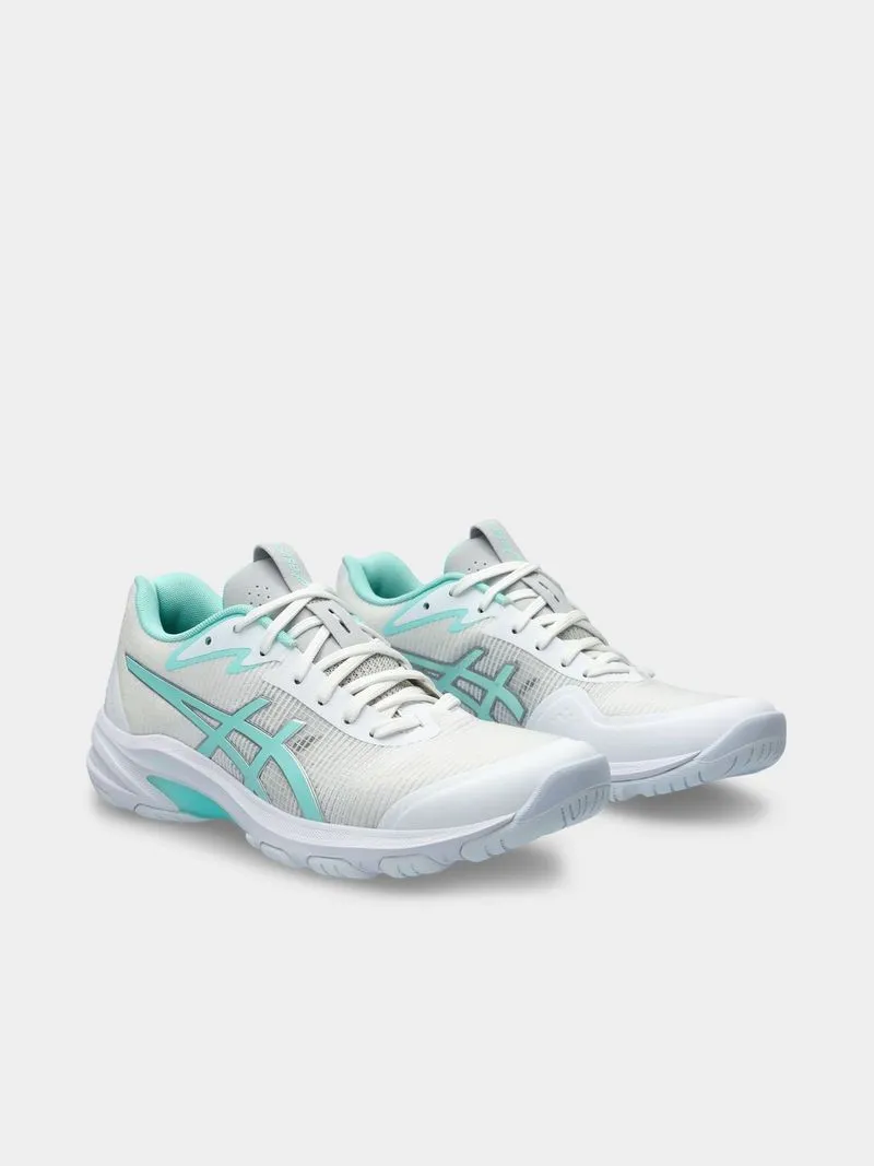 Womens Asics Netburner Professional FF 4 White/Illuminate Mint Court Shoes