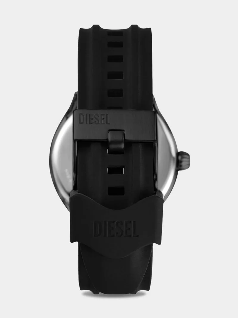 Diesel Streamline Blue Dial Black Plated Black Silicone Watch