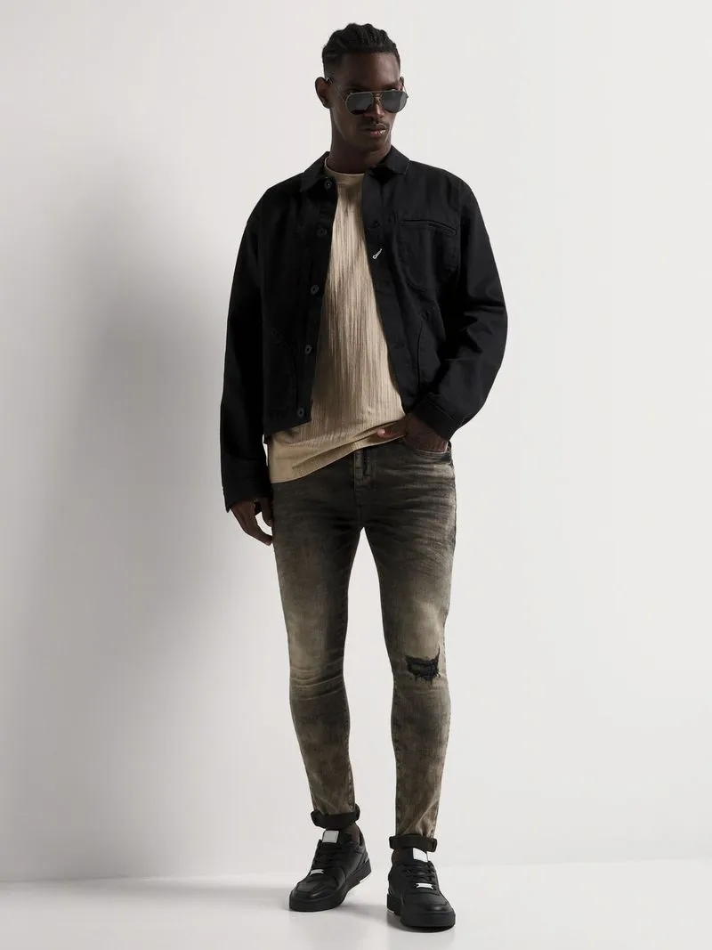 Men's Relay Jeans Super Skinny Rip And Repair Greaser Jean