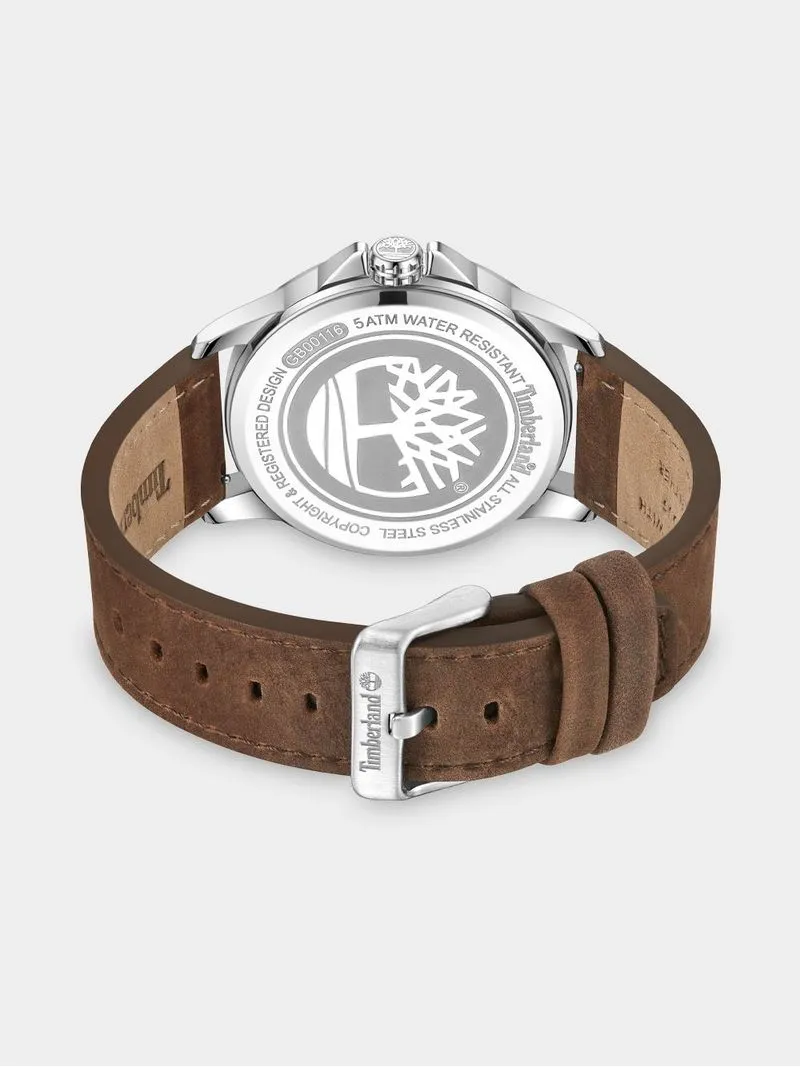 Timberland Bernardston Stainless Steel & Brown Leather Watch
