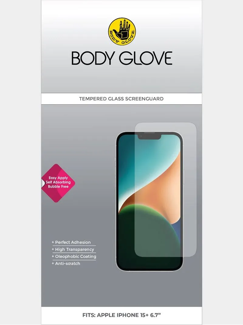 Body Glove Tempered Glass Screen Protector – Apple iPhone 15 Plus