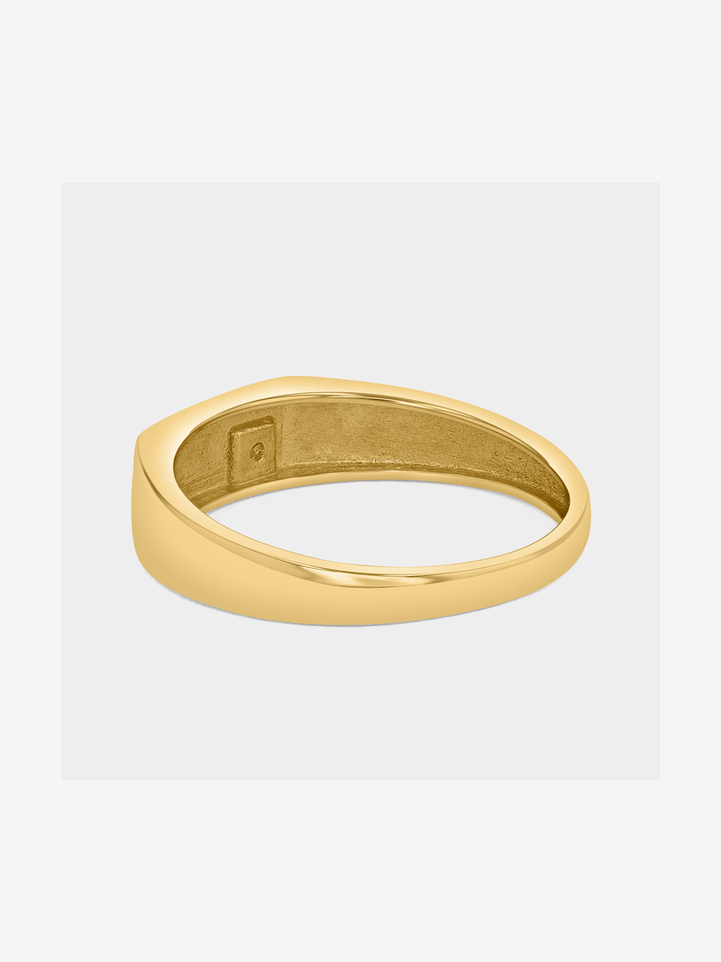 Yellow Gold Earth Grown Diamond Solitaire Square Flat Top Ring
