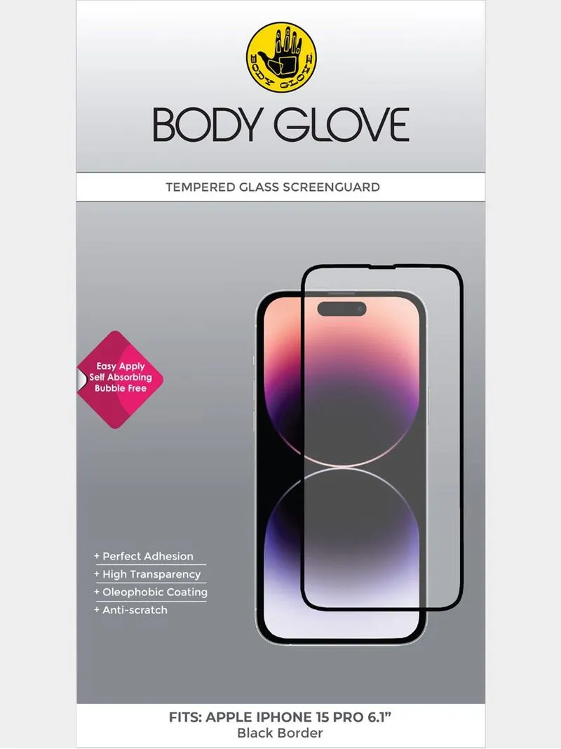 Body Glove Tempered Glass Screen Protector – Apple iPhone 15 Pro