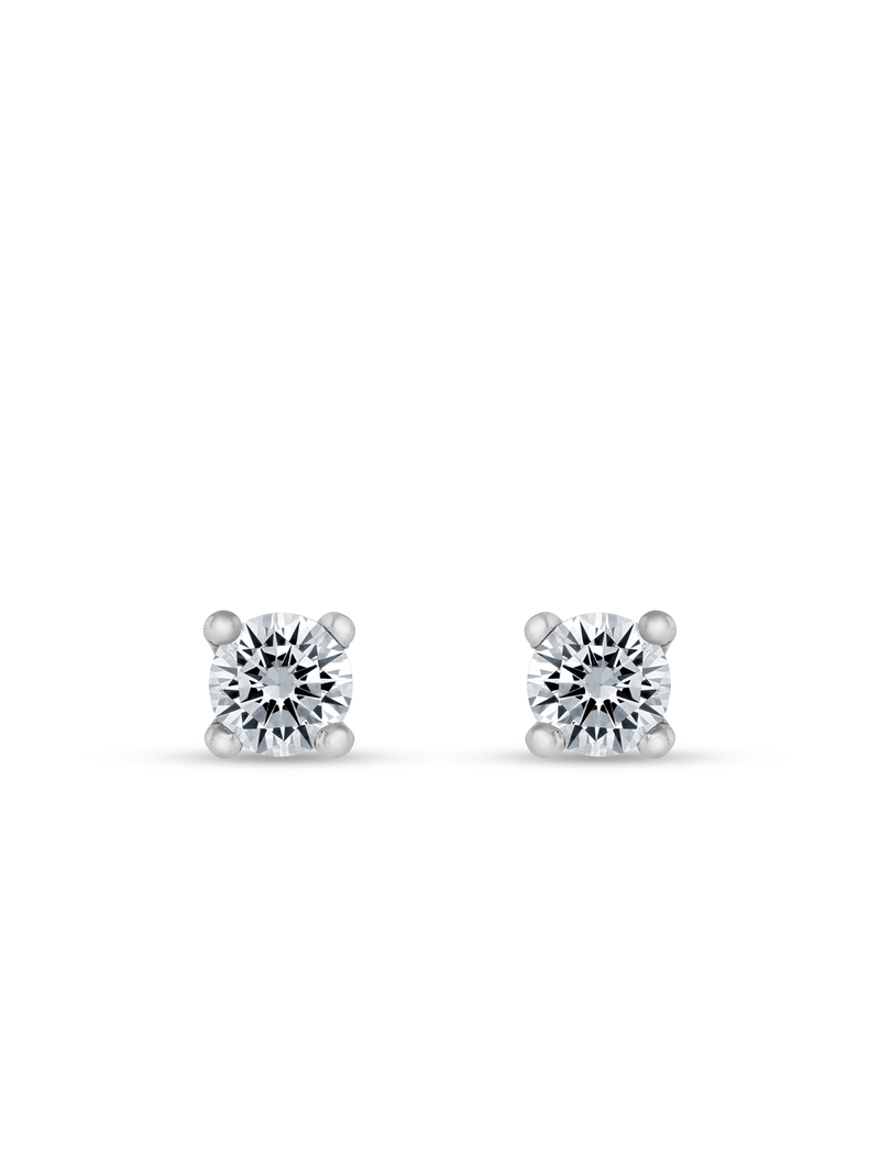 White Gold & 0.40ct Diamond Round Solitaire Stud Earrings