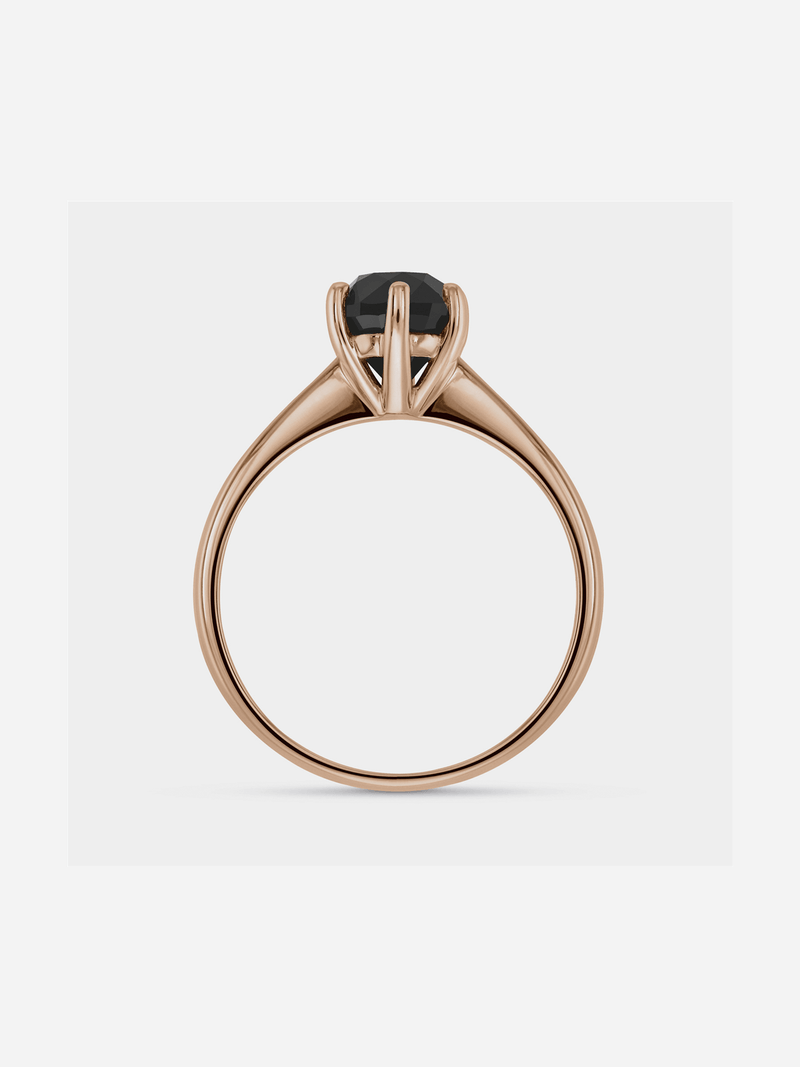 Rose Gold & 1ct Black Diamond Flower Twinset Ring