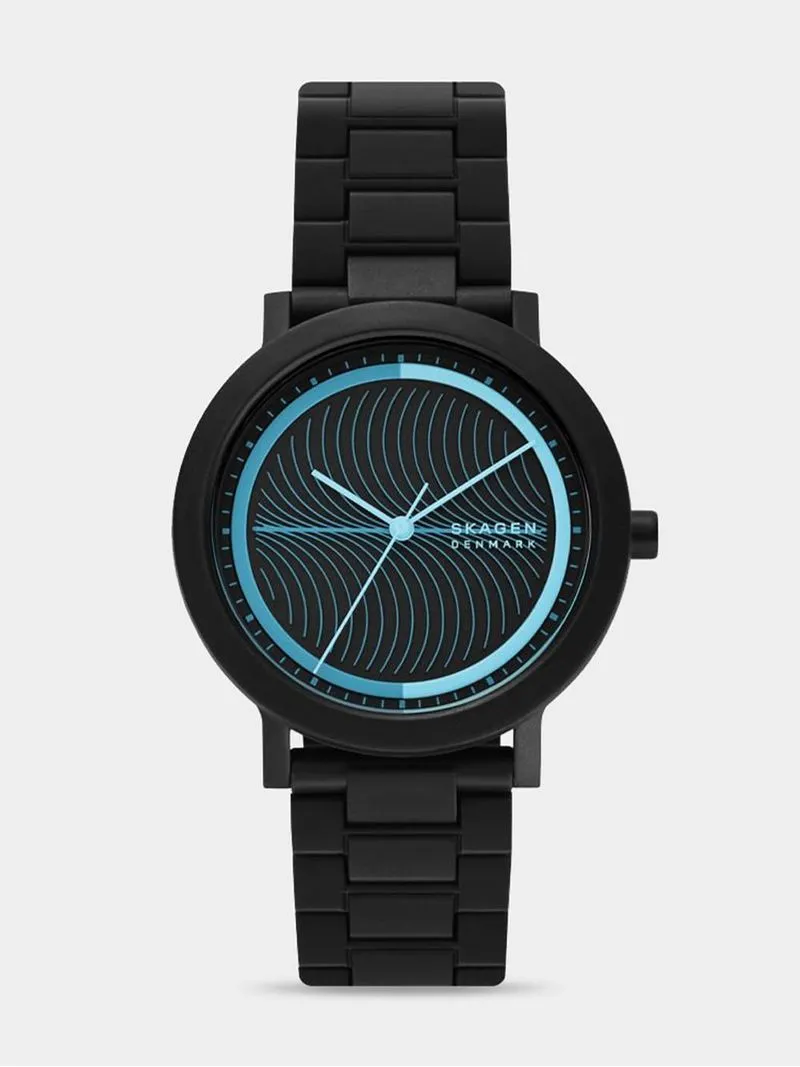 Skagen Men's Aaren Ocean Black Tide Ocean Material Bracelet Watch