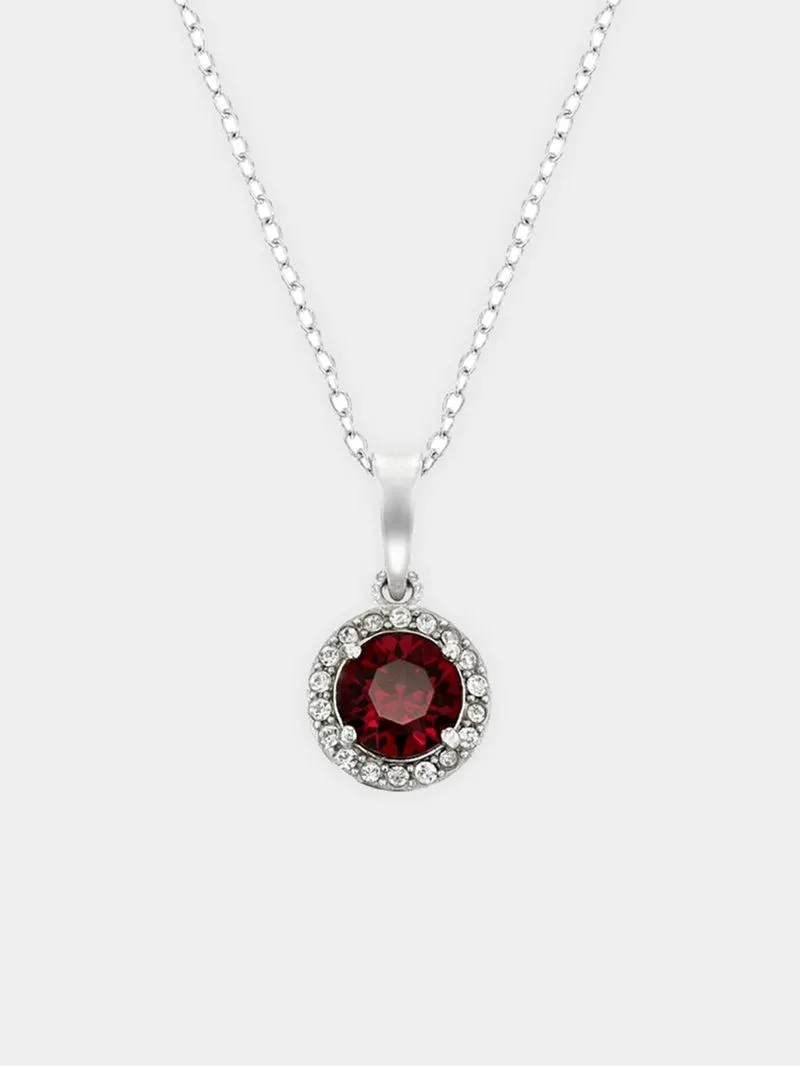 Sterling Silver Crystal Women's July Birthstone Pendant Necklace
